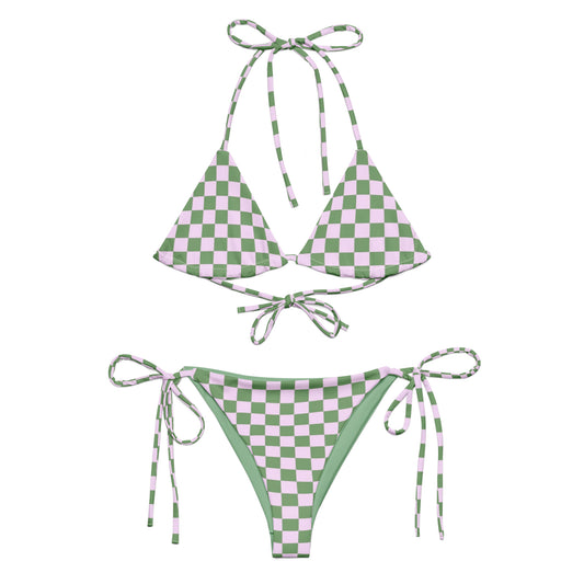 Checkered Ivy Bikini Set