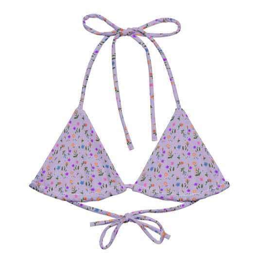 A luxurious lavender coloured bikini set top with a flattering and comfortable fit. Perfect for swimming, sunbathing, or poolside lounging. Flexible and adjustable straps, soft and stretchy material with UPF 50+ and available in sizes up to 6XL